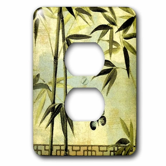 3dRose lsp_17702_6 Beige Bamboo Outlet Cover 